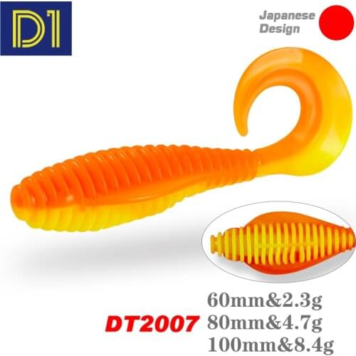 D1 Fishing Soft Lures 60mm/80mm/100mm Silicone Bait Wobblers Leurre Seawater Swimbait Soft Plastic Grub Bass Fishing Tackle