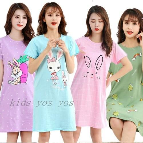 Childrens Nightdress Girls Rabbit Nightgowns Baby Kids Cotton Pajamas Princess Night Dress Teens Sleepwear 10 12 14 16 18Years