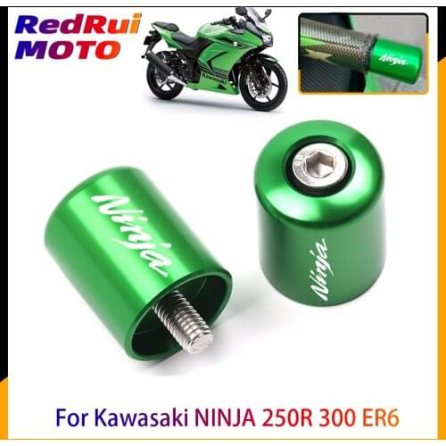 For Kawasaki NINJA 250R 300 ER6 650 ZX6 ZX7 ZX9 ZX10 ZX12 ZX14 Motorcycle Accessories CNC Handlebar Grips End Bar Cap End Plug