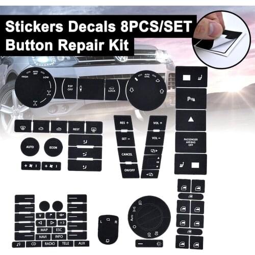 For Volkswagen Touareg 04-09 Steering Wheel Windows Headlight Climate Switch Worn Button Auto Stickers Decals Replacement For VW
