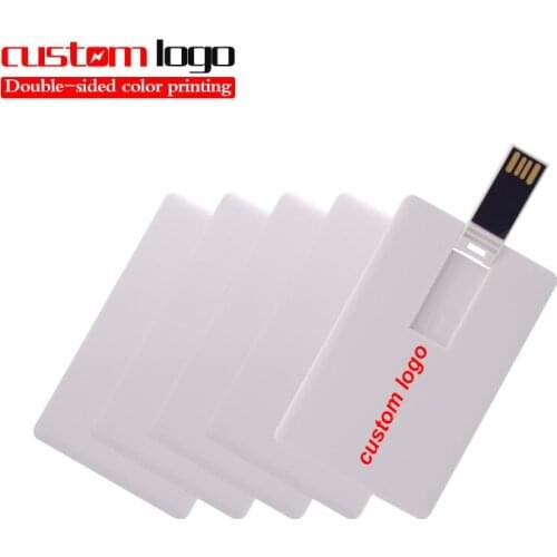 USB Flash Drive 16GB Rectangle Card USB 2.0 Memory Stick Thumb Pendrives Enough Storage for PC Laptop Tablets (10pcs free logo)