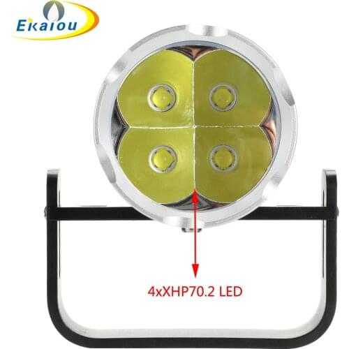 New 4xXHP70.2 LED White / Yellow Light Professional Diving Flashlight Underwater 200M High Power Dive Lamp Use 4x18650 Torch