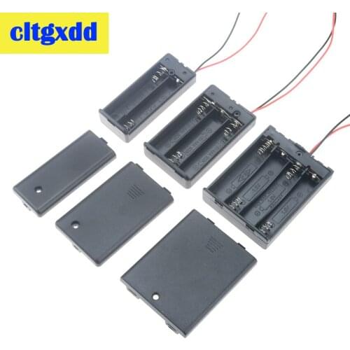 1Pcs AAA Battery Holder Case Box With Leads With ON-OFF Switch Cover 2 3 4 Slot Standard Battery Container Storage Box