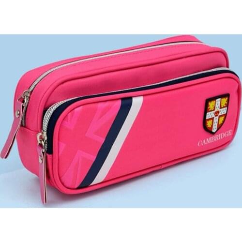 British style canvas pencil bag Thickened large capacity pencil case School stationery bag Student pen case Simple kids pen bag
