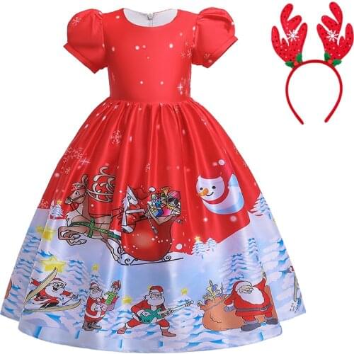 Carnival Fancy Christmas Halloween Cosplay Costume Vestido Children Birthday Party Princess Long Summer Dress Baby Girl Clothes