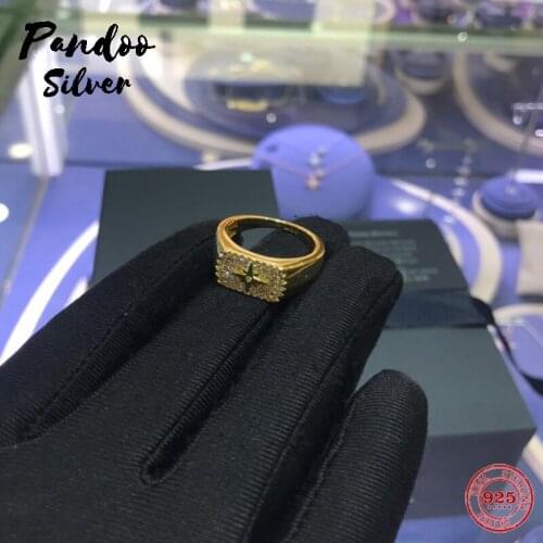 Fashion Charm Sterling Silver Copy 1:1 Copy, Yellow Silver Paved Star Ring Women Luxury Jewelry Gift