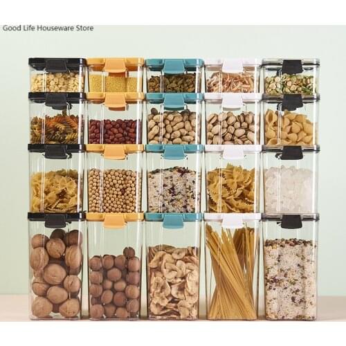 700/950/1300ML Food Storage Container Plastic Kitchen Refrigerator Noodle Box Multigrain Storage Tank Transparent Sealed Cans