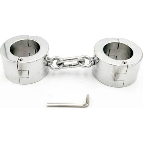 6cm High Stainless Steel Metal Handcuffs For Sex Adult Games BDSM Torture Bondage Restraints Hand Cuffs Erotic Toys Slave Fetish