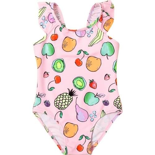 2021 European and American new foreign trade childrens one-piece swimsuit small fresh girls swimsuit XYY-169