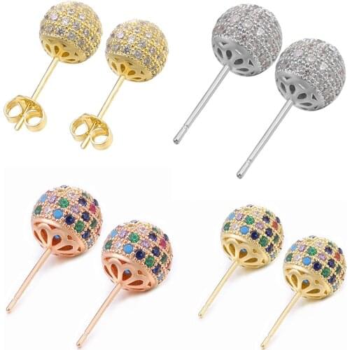 New design jewelry high-grade elegant crystal earrings round Gold and earrings fashion party earrings for woman