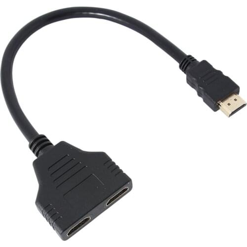 Adapter Converter Brand New And High Quality HDMI-compatible 1 to 2 Split Double Signal Adapter Convert Cable for Video TV HDTV