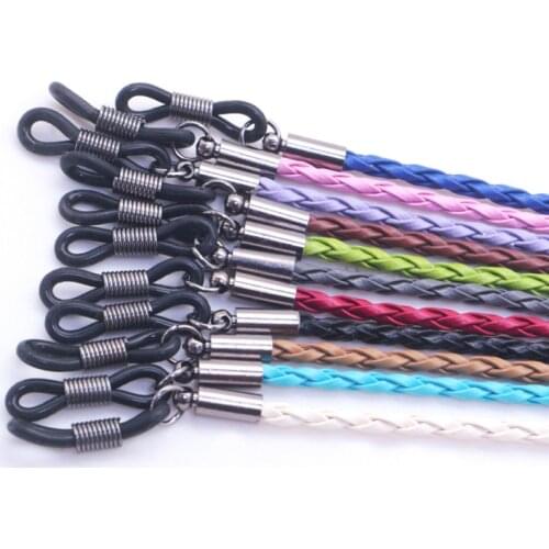 Thick Twist Sunglasses Leather Rope Chain Eyewear Braid Glasses Lanyard Strap Outdoor Sports Non-Slip Eyeglass Accessories