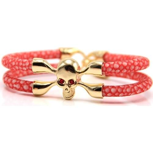 Punk Style Charm Devil Fish Skull Leather Bracelet Jewelry New Bracelet Supply