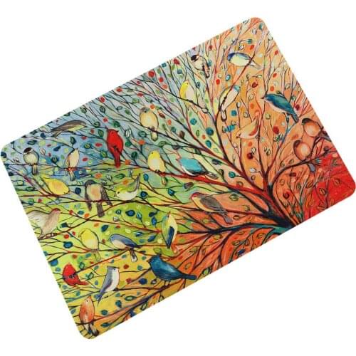 Bird Flower rubber Floor Doormat for Entrance Door Waterproof Anti Slip Bathroom Floor Rug for Living Room bedroom