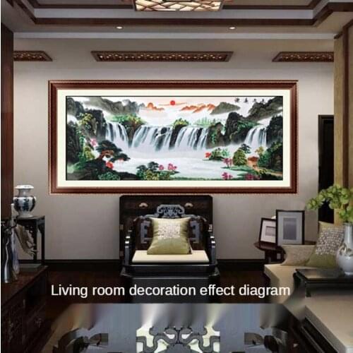 Mural handmade embroidery landscape painting living room study office tea restaurant interior decoration gift painting SP0107