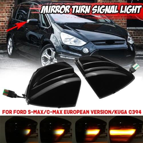 2x Rearview Mirror Light Flowing Signal Lamp Dynamic Blinker LED Indicator for Ford C-Max 11-19 S-Max 07-14 Kuga C394 08-12