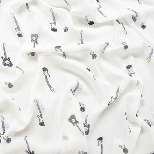 High quality print chiffon fabric soft clothing tissue for summer dress,skirt ,curtain, felt patchwork sewing DIY 145x100cm