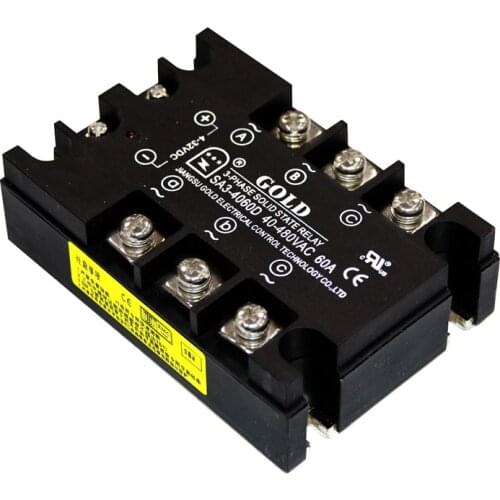 SA34060D SSR3-60DA 3phase ssr 60a ssr 60a three phase DC to AC Solid State Relay 480vac 32vdc