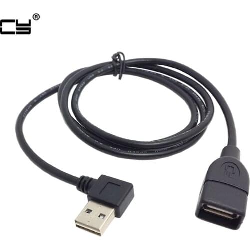 USB 2.0 Male to Female Extension Cable 100cm Reversible Design Left & Right & Up & Down Angled 90 Degree cable 1m 3ft