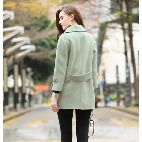 Autumn Winter Women 100% Wool Coat Female Spring 2020 Womens Jacket Double-side Cashmere Coats Outerwear WYQ1245