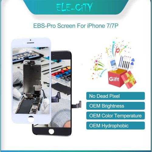 For iPhone 7 7 Plus EBS Pro Quality LCD Touch Screen Display Digitizer Assembly Replacement Parts White&Black Comes With Gift