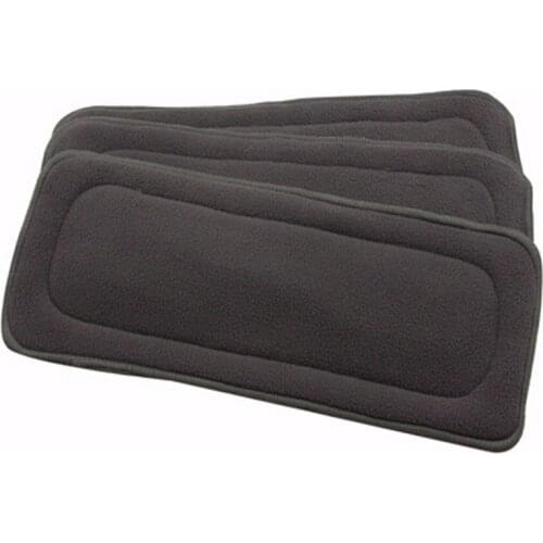 1pc 4Layers Bamboo Charcoal Cloth Diapers Inserts Nappy Changing Mat Black Baby Diapers Reusable Diaper Changing Pad Liners