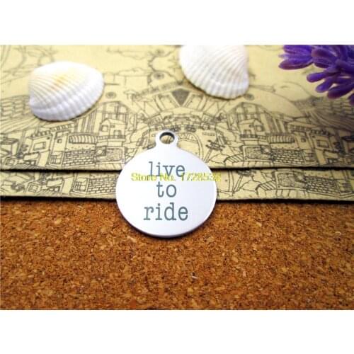 10pcs--stainless steel charms "live to ride" 5 style for choosing DIY Charms Pendants