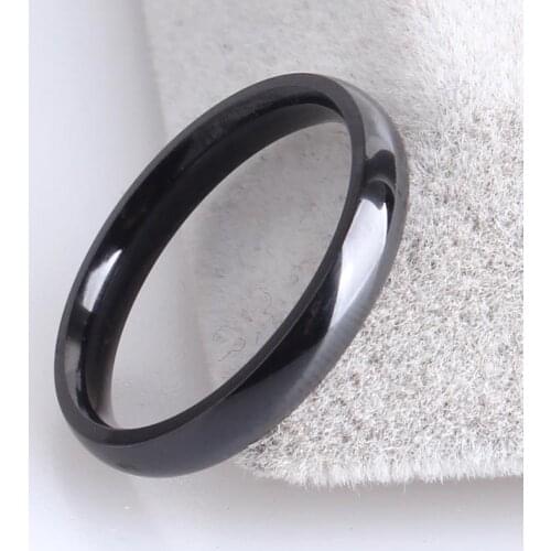 3mm black smooth inner sphere 316L Stainless Steel wedding rings for women wholesale