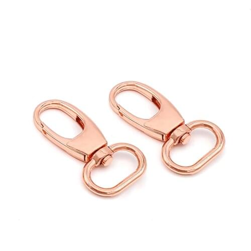 4pcs 3/4 inch Metal Snap Hook, Rose Gold Metal Hook For Bag Making