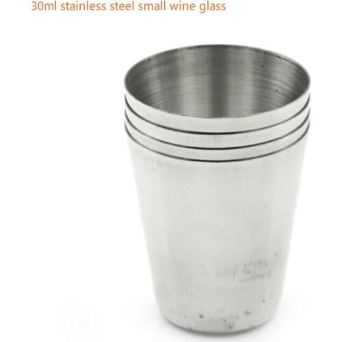 4pcs 30ml Outdoor Practical Stainless Steel Cups Shots Set Mini Glasses For Whisky Wine Portable Drinkware glass