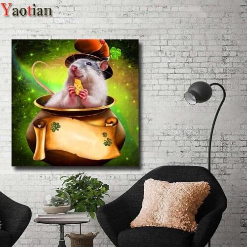 5d diy Diamond Painting Cute animal mouse full drill animal yak bull Diamond embroidery crystal diamond mosaic home decoration