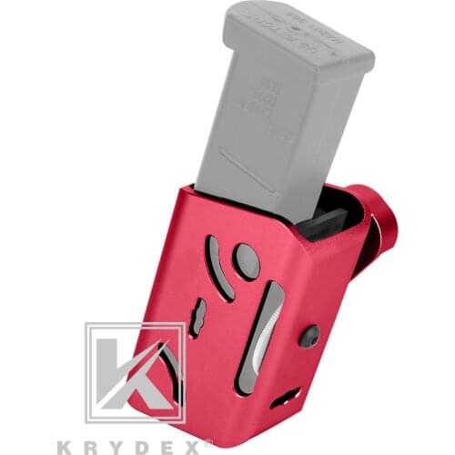 KRYDEX IPSC Aluminum Holster RED Magazine Pouch Mag USPSA Competition Shooting Multi-Angle Adjustment Speed Shooter Pistol Race