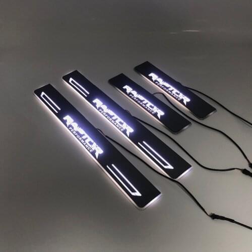 Express Delivery Led Door Sill Plate Strip Welcome Light Pathway Accessories Guard Protectors for Ford Raptor