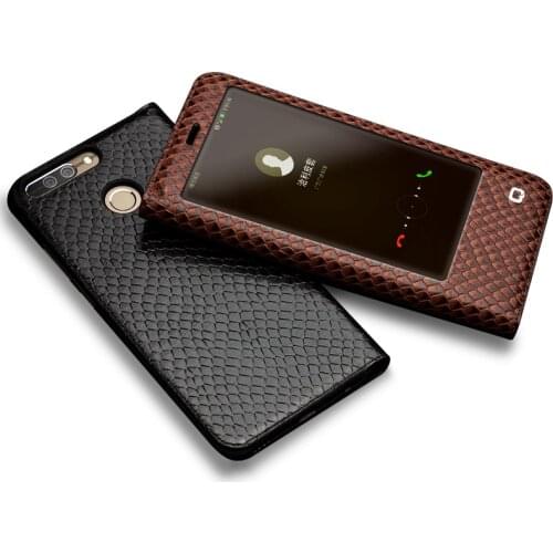 QIALINO Genuine Leather Case for Huawei honor v9 Ultrathin Handwork Luxury Flip Cover for Huawei honor v9 Sleep Wake Function