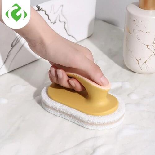 Clean Brush Sponge Bathroom Handy Magic Sponge Eraser Bath Brush Tiles Brush Wash Pot Accessories Kitchen Cleaning Brush 1PC GY