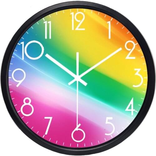 Colorful Creative Rainbow New Quartz Wall Clock Modern Design Silent Living Room Clock Home Decor