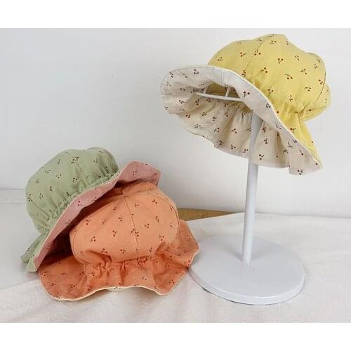 Fruit Printed Baby Sun Hat Spring Summer Soft Kids Girl Bucket Cap Outdoor Elastic Children Toddler Beach Hat