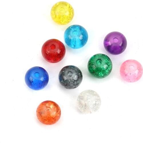 DoreenBeads 200 PCs randomly Mixed Crackle Glass Round Beads 6mm Dia. Findings (B04930). mixed at random (B04930), yiwu