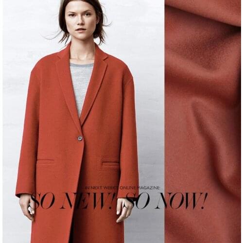 LEO&LIN Double cashmere coat iron cloth fabric embroidered red special qualities subsection patchwork (1 meter)