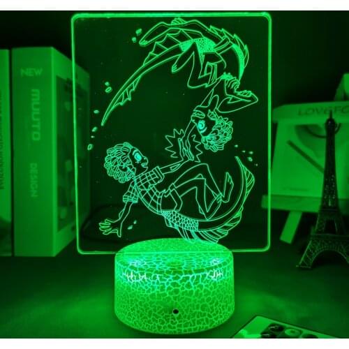 Manga Luca Alberto Sea Monster Anime Figure LED Night Lights Led Panel Lights 3D Lamp Cute Room Decor Gift For Friends