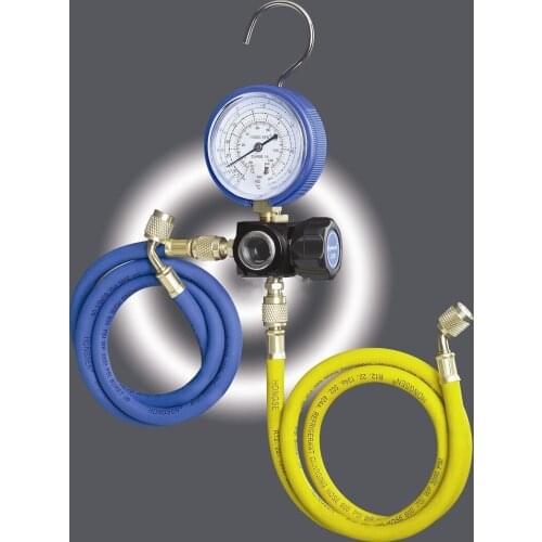 HS-470A-R410 Hvac 1-way Manifold gauge Single Gauge For R410 With 2pcs low Pressure Hose