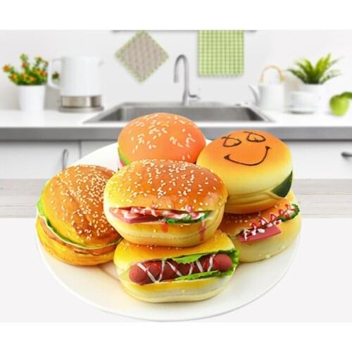 Simulation Burger Package Hot Dog Sandwich Food Model Fake Hamburger Decoration Soft Toys Home Decoration Photography Props Film