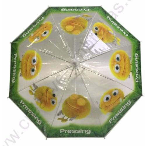 Customized mass cargo Oem Ex-factory 3D digital cartoon printing POE umbrella environmental protecting transparent PVC parasol