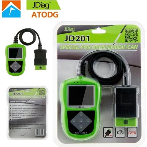 JDiag JD201 Code Reader 100% Original JDiag JD-201 Code Scanner with LED JDIAG JD 201 good quality same function as AL319
