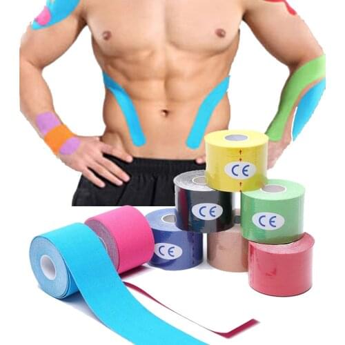 2.5cm / 5cm/10cm x 5m Cotton Kinesiology Tape Elastic Adhesive Muscle Bandage Physio Cure Injury Support Kinesiology Tape Sport