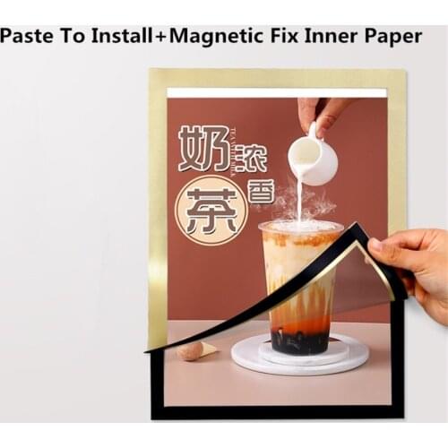 A6 Magnetic Picture Frames Refrigerator Wall Mount Photo Note Holder Display Poster Frames