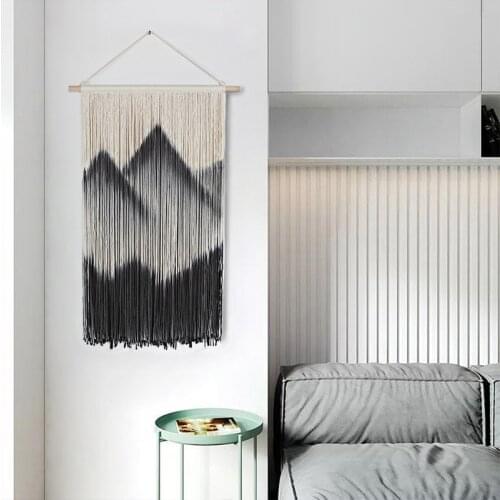 Macrame Wall Hanging Ins Nordic Hand-woven Dyed Tapestry B&B Living Room Bedroom Shaded Meter Box Wall Tapestry Boho Decor