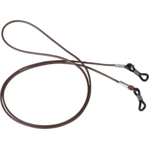 Fashion Eyeglass Sunglasses Wax Cord Neck Strap Reading Glasses Holder - Brown