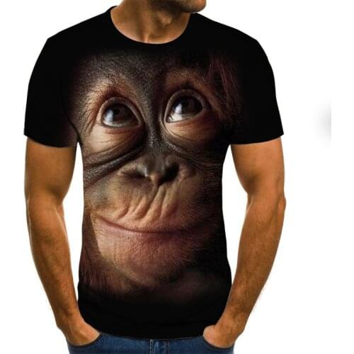 Orangutan pattern 3D T-shirt short sleeve mens summer fashion top animal print 3DT shirt mens clothing
