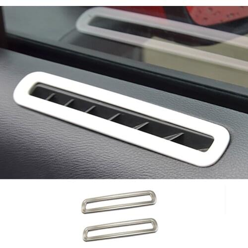 QHCP Door Air Vent Trims Outlet Ring Frame Interior Moulding Stainless Steel Fit For Ford Mustang 2015 16 17 18 19 Free Shipping